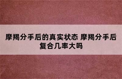 摩羯分手后的真实状态 摩羯分手后复合几率大吗